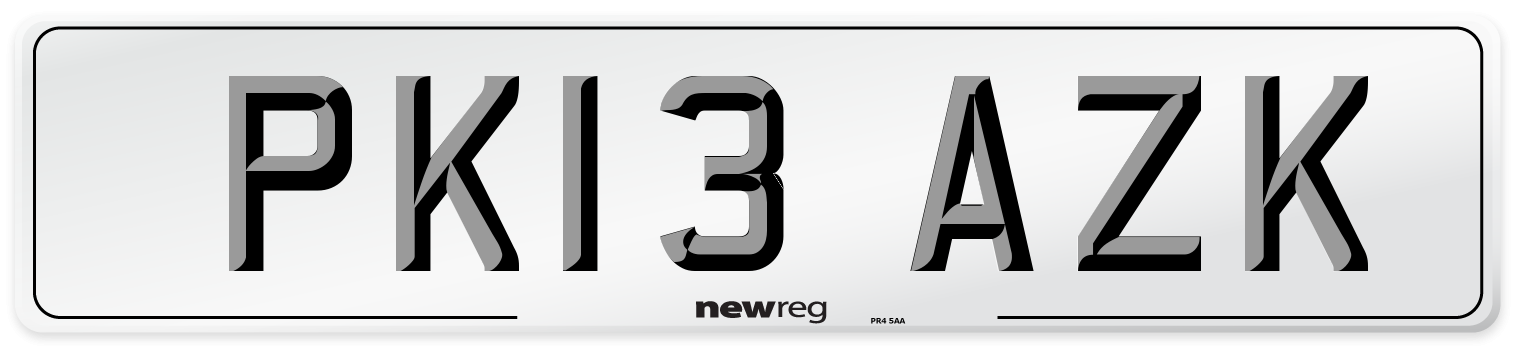 PK13 AZK Number Plate from New Reg
